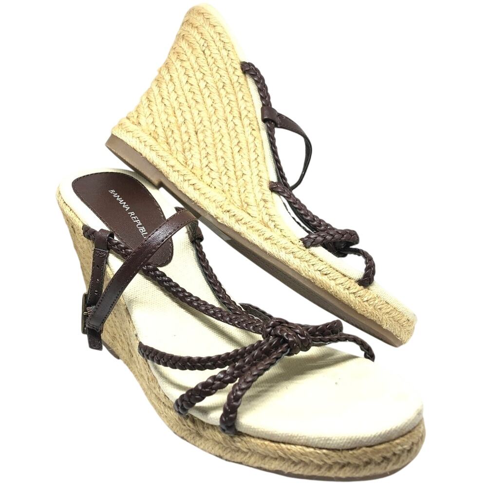 BANANA REPUBLIC Wedge Espadrille Sandals Shoes ~ 6
